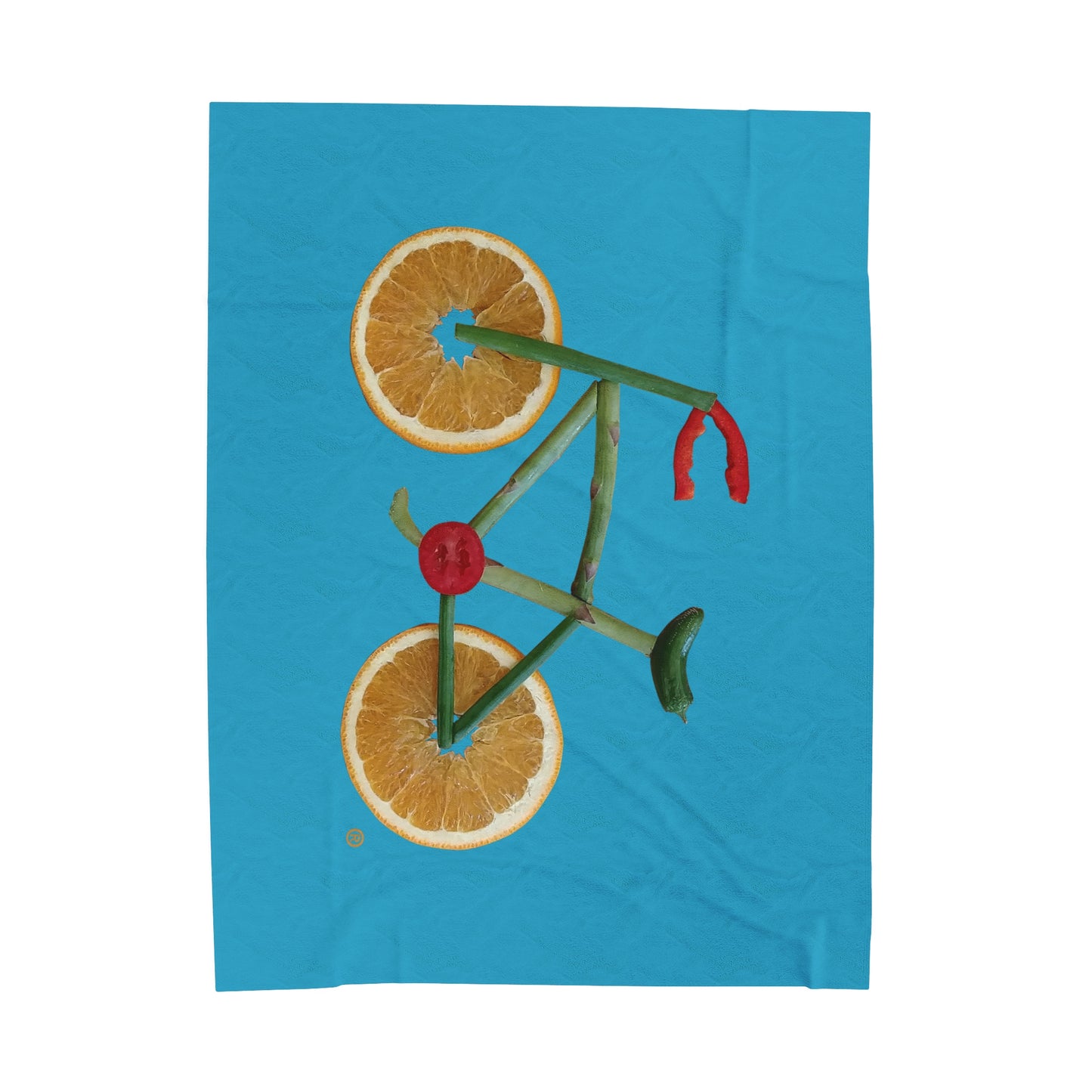 Blanket Velveteen Plush - Veggie Bike (turquoise)