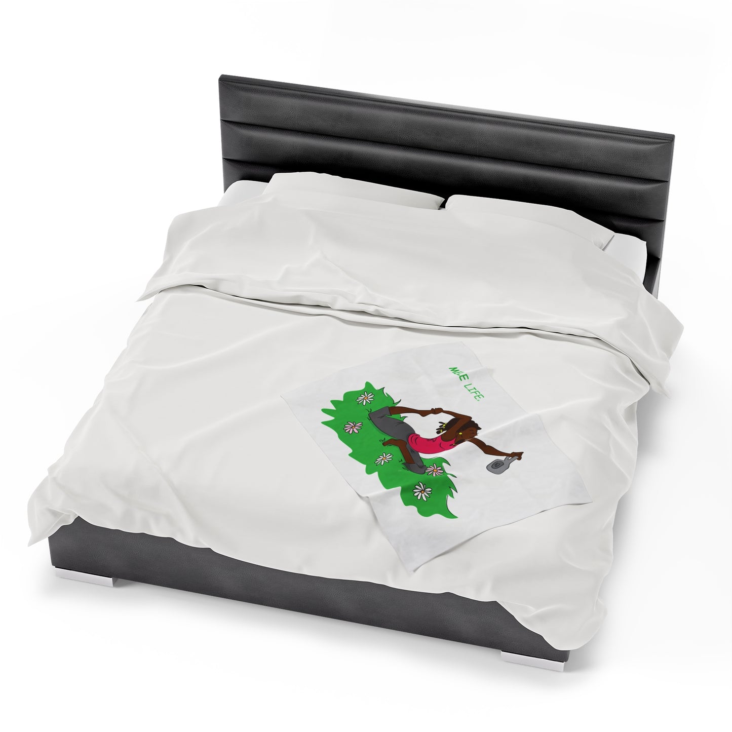 Blanket Velveteen Plush - Yoga Lady 2 (white)