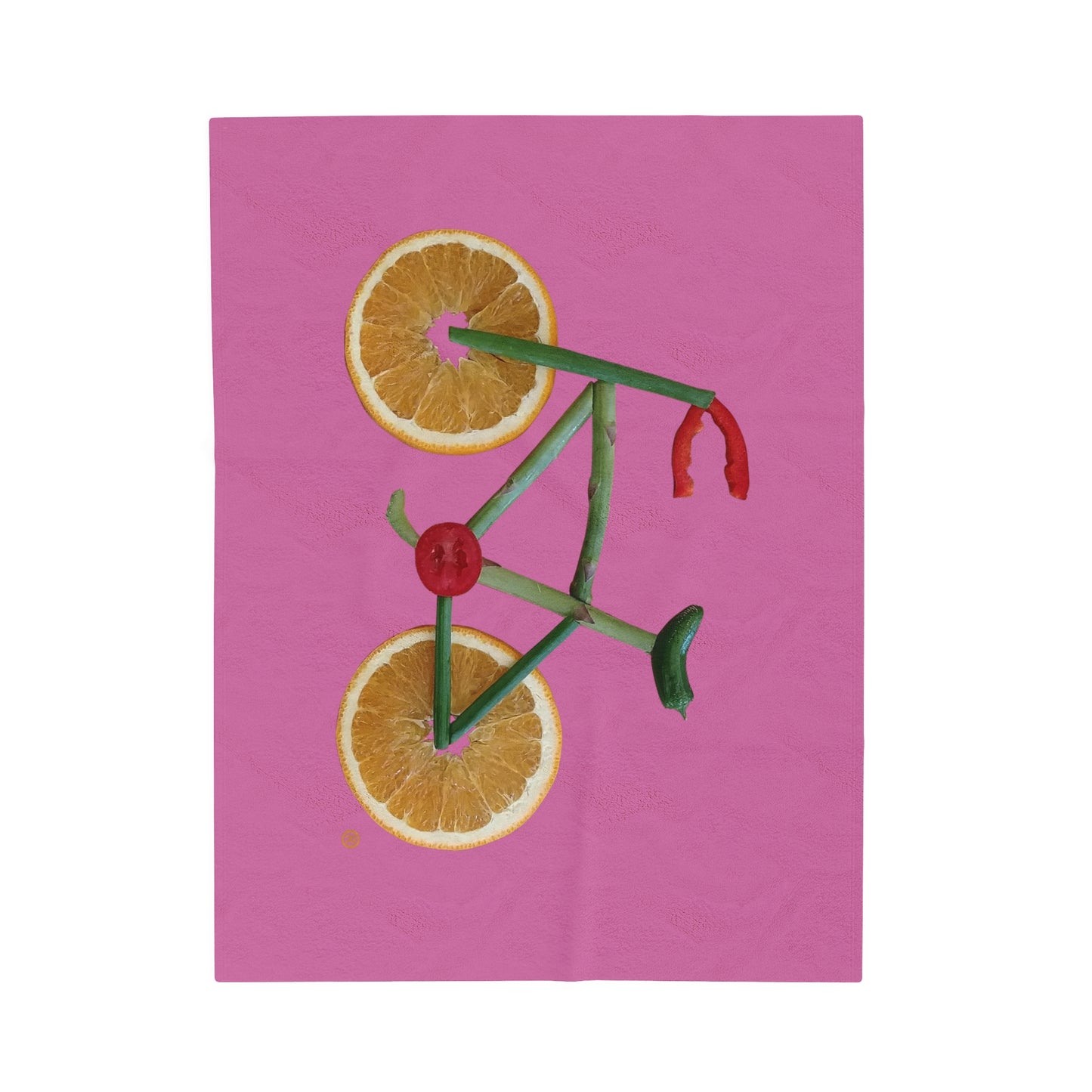 Blanket Velveteen Plush - Veggie Bike (pink)