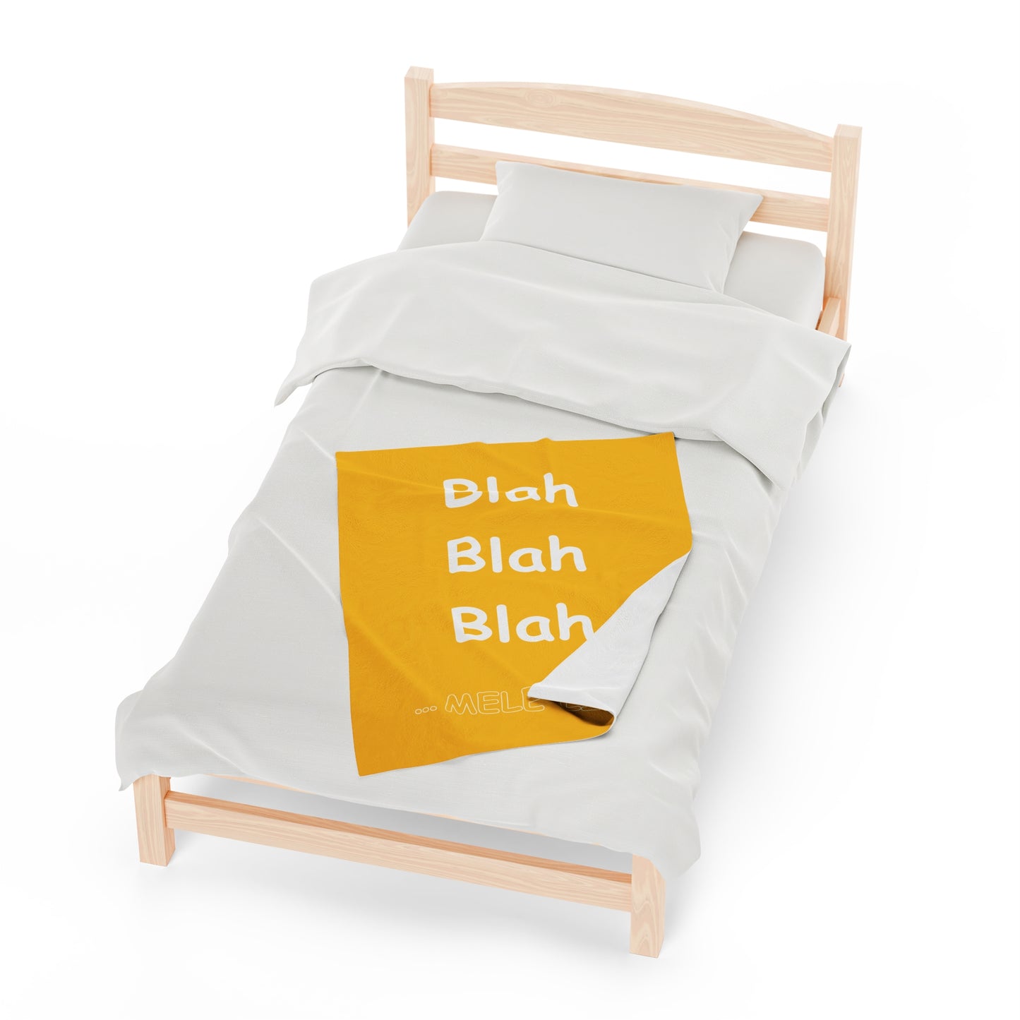 Blanket Velveteen Plush - Blah Blah Blah (yellow)