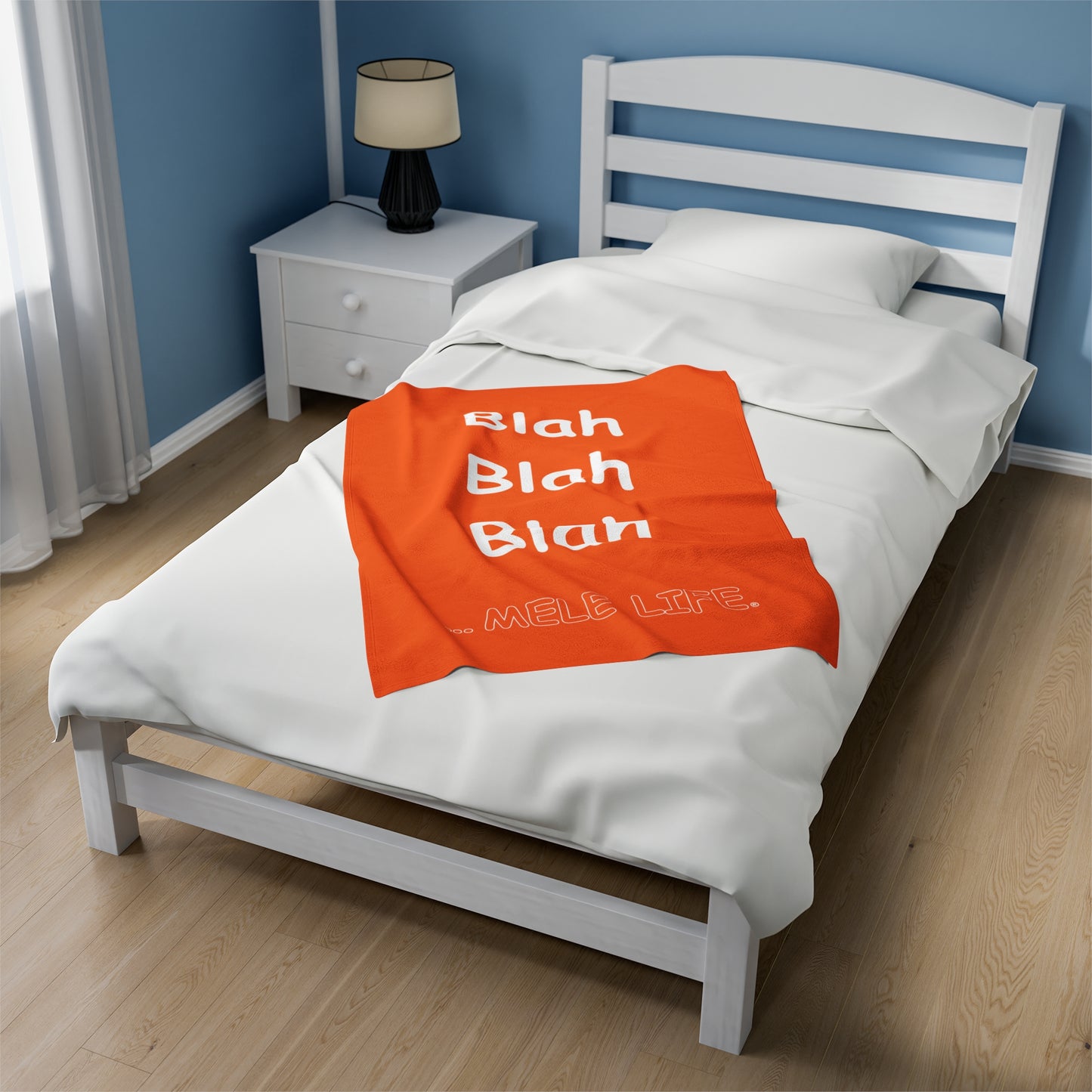 Blanket Velveteen Plush - Blah Blah Blah (orange)