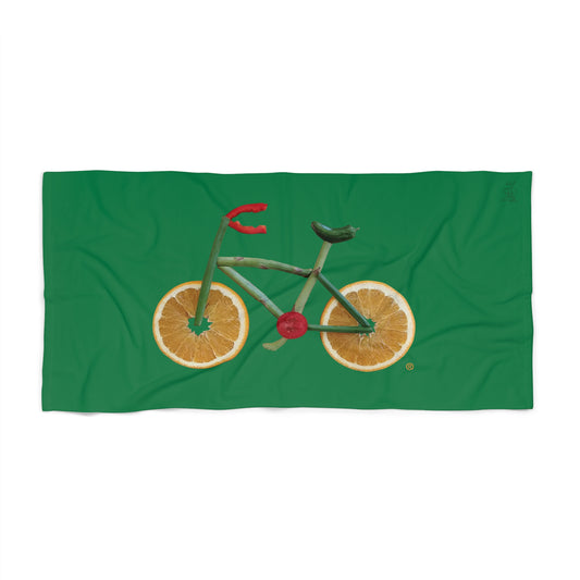 Beach, Bath & Pool Towel - Veggie Bike (green)