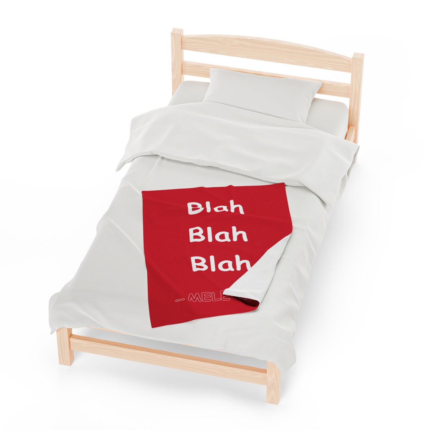 Blanket Velveteen Plush - Blah Blah Blah (red)