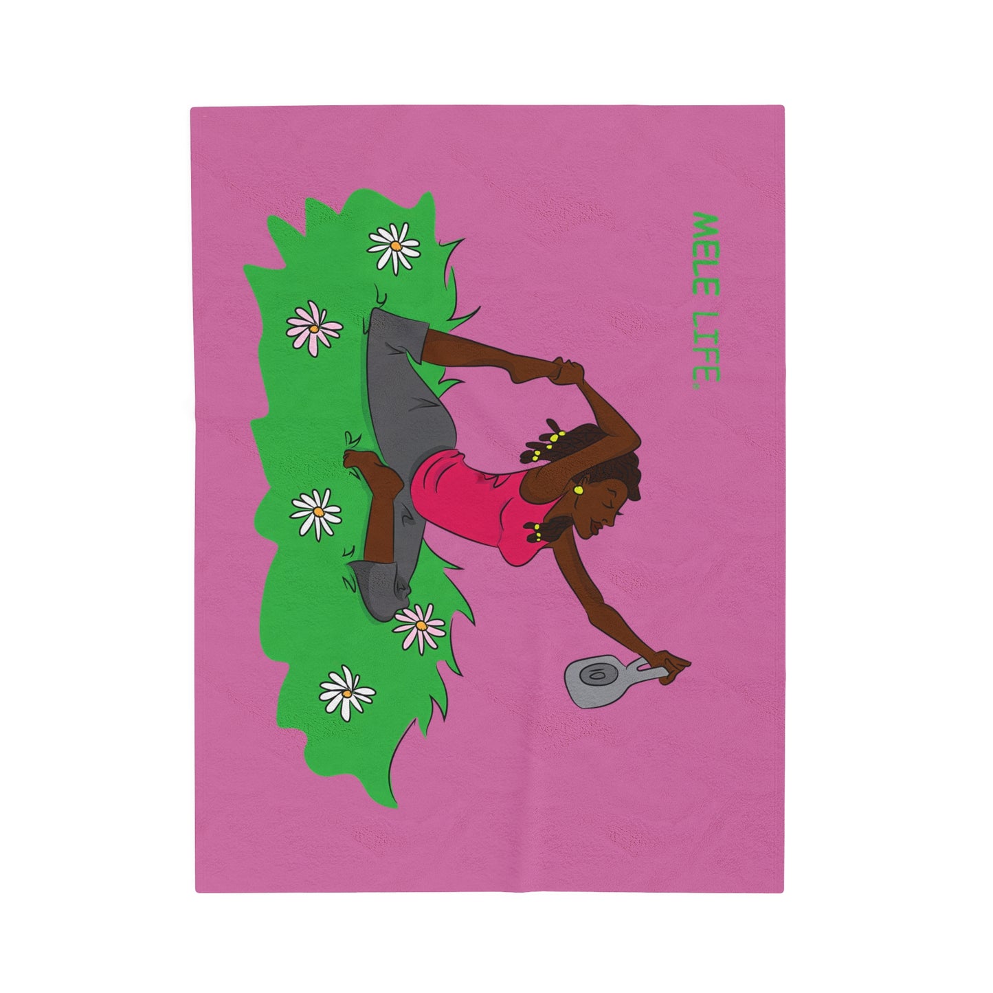 Blanket Velveteen Plush - Yoga Lady 2 (pink)