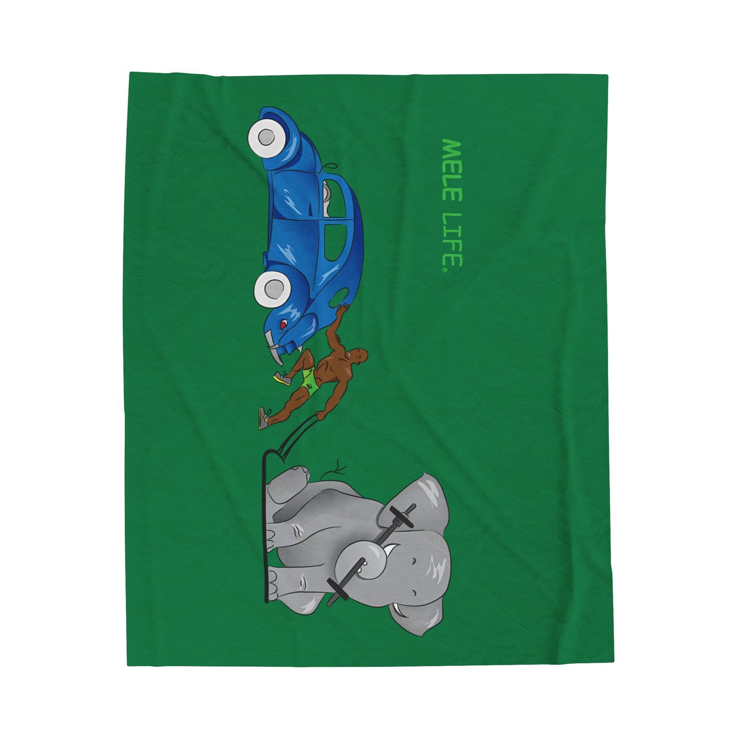 Blanket Velveteen Plush - Strong Black Man (green)
