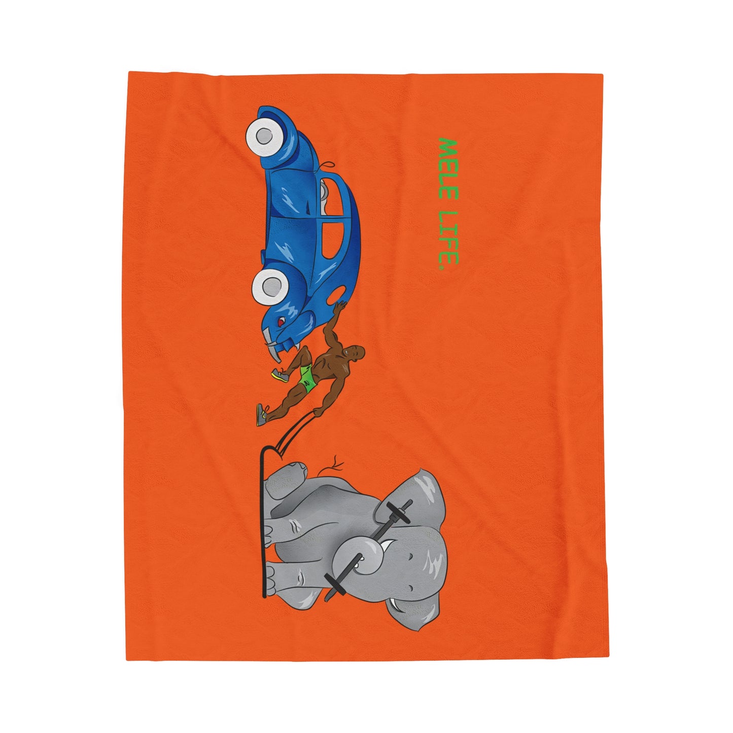 Blanket Velveteen Plush - Strong Black Man (orange)
