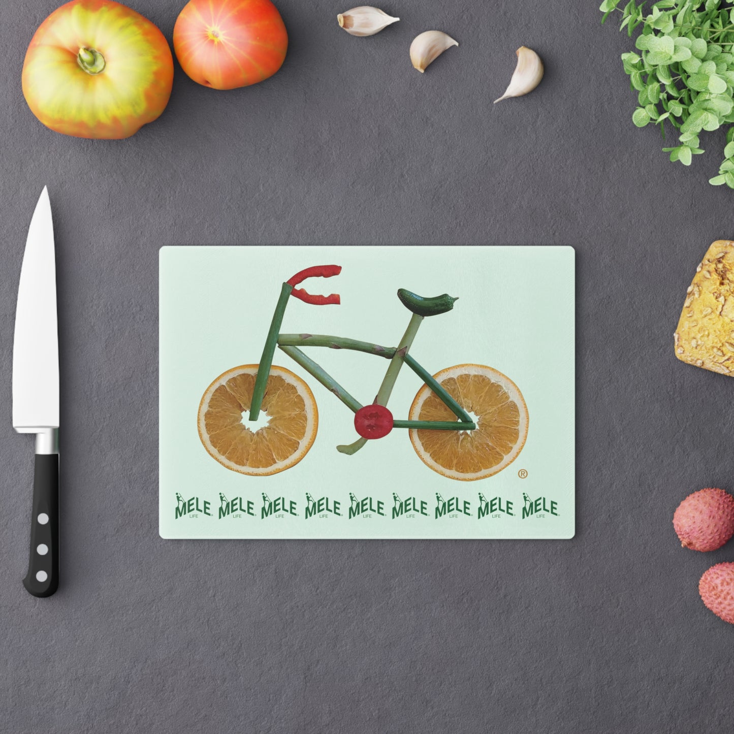 Cutting Board (glass) - Veggie Bike