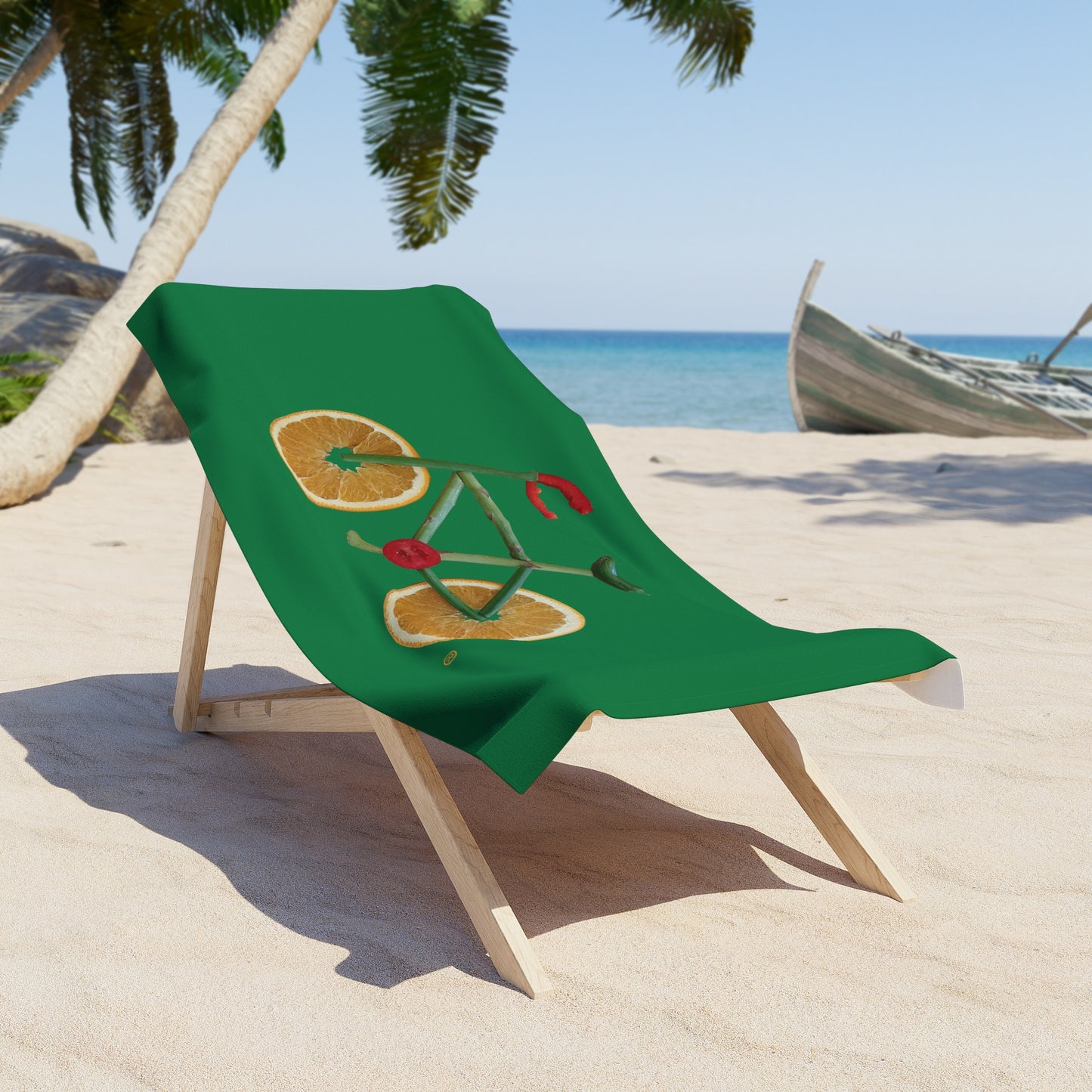 Beach, Bath & Pool Towel - Veggie Bike (green)