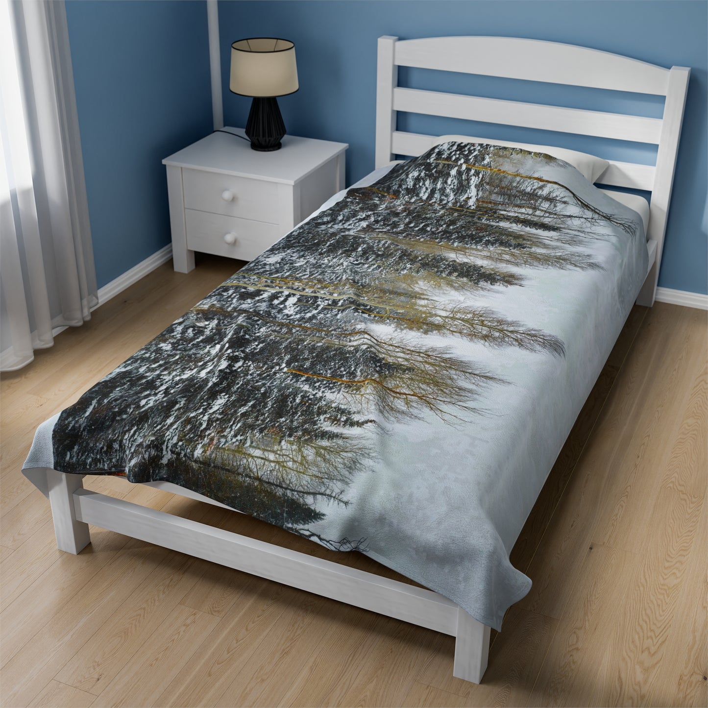 Blanket Velveteen Plush - Forest Winterscape