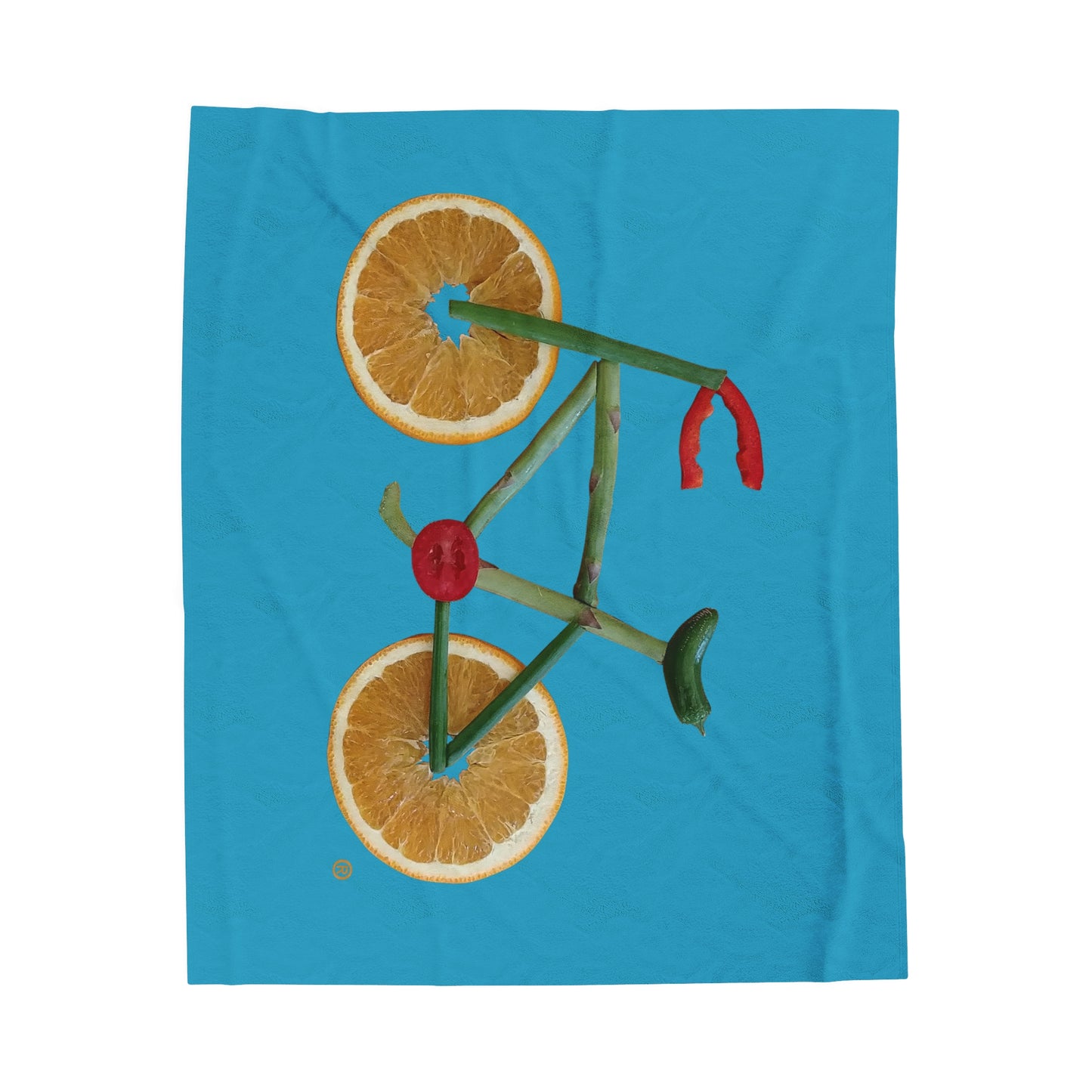 Blanket Velveteen Plush - Veggie Bike (turquoise)