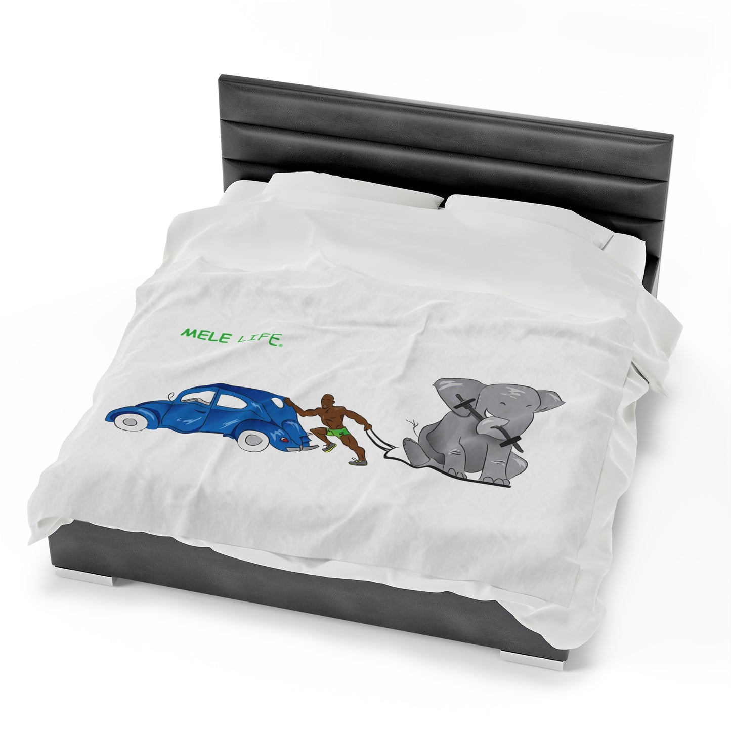 Blanket Velveteen Plush - Strong Black Man (white)