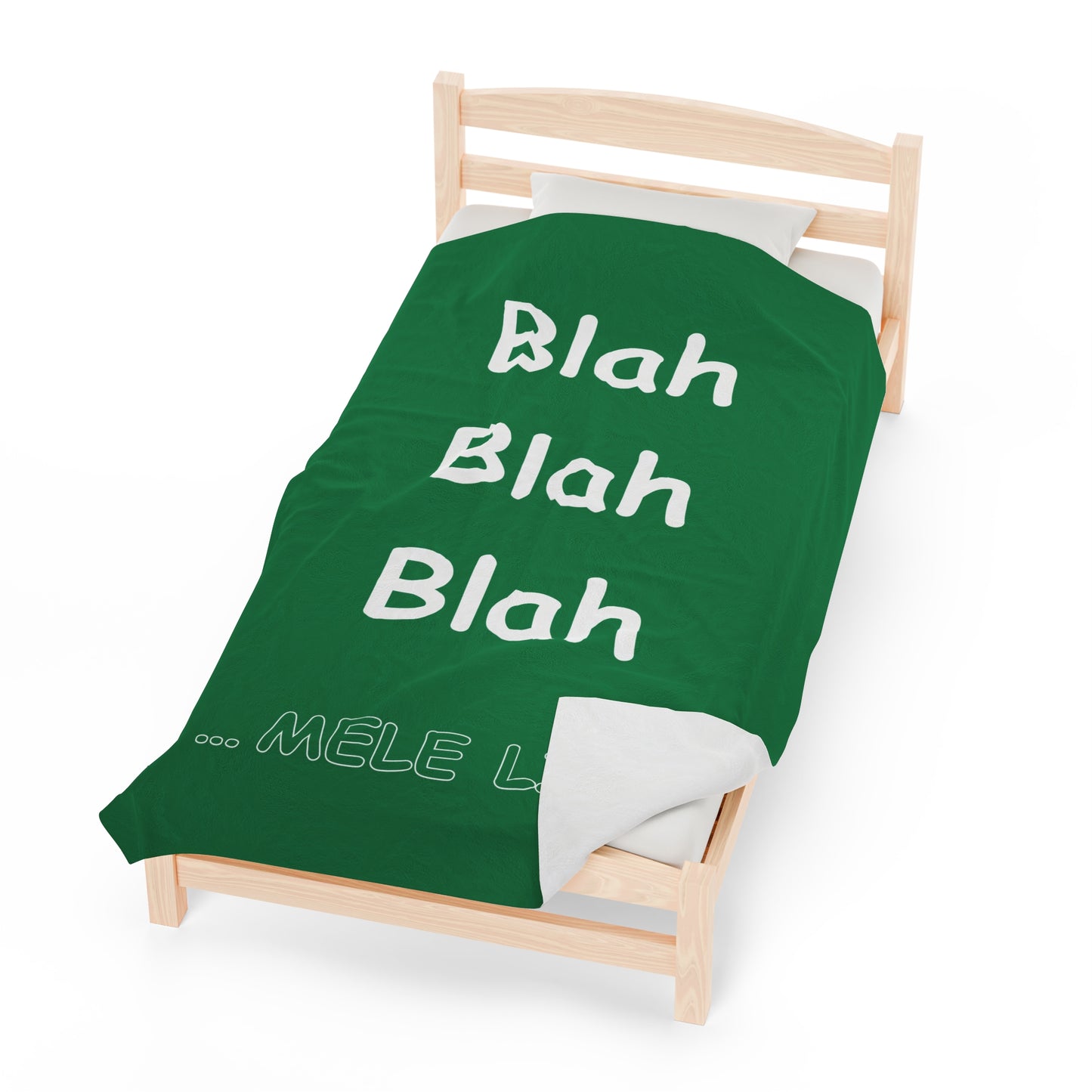 Blanket Velveteen Plush - Blah Blah Blah (green)