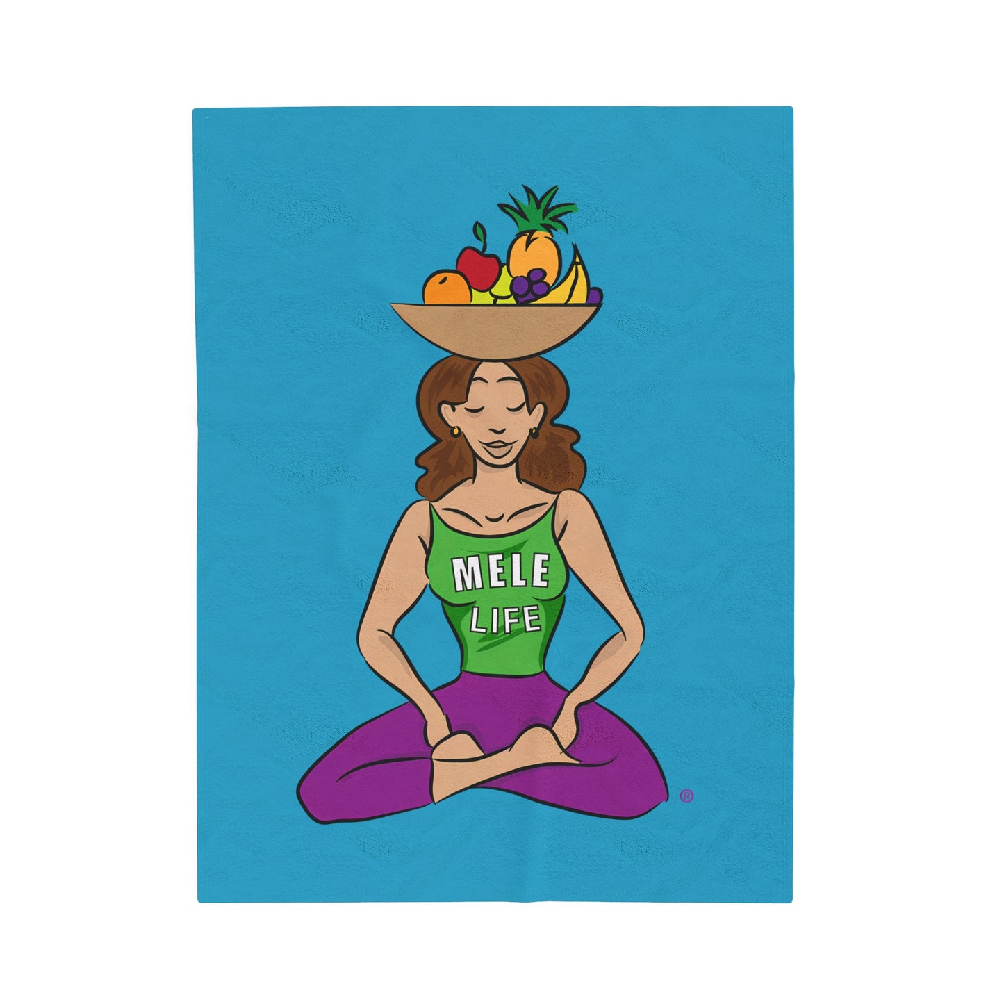 Blanket Velveteen Plush - Yoga Lady 1 (turquoise)