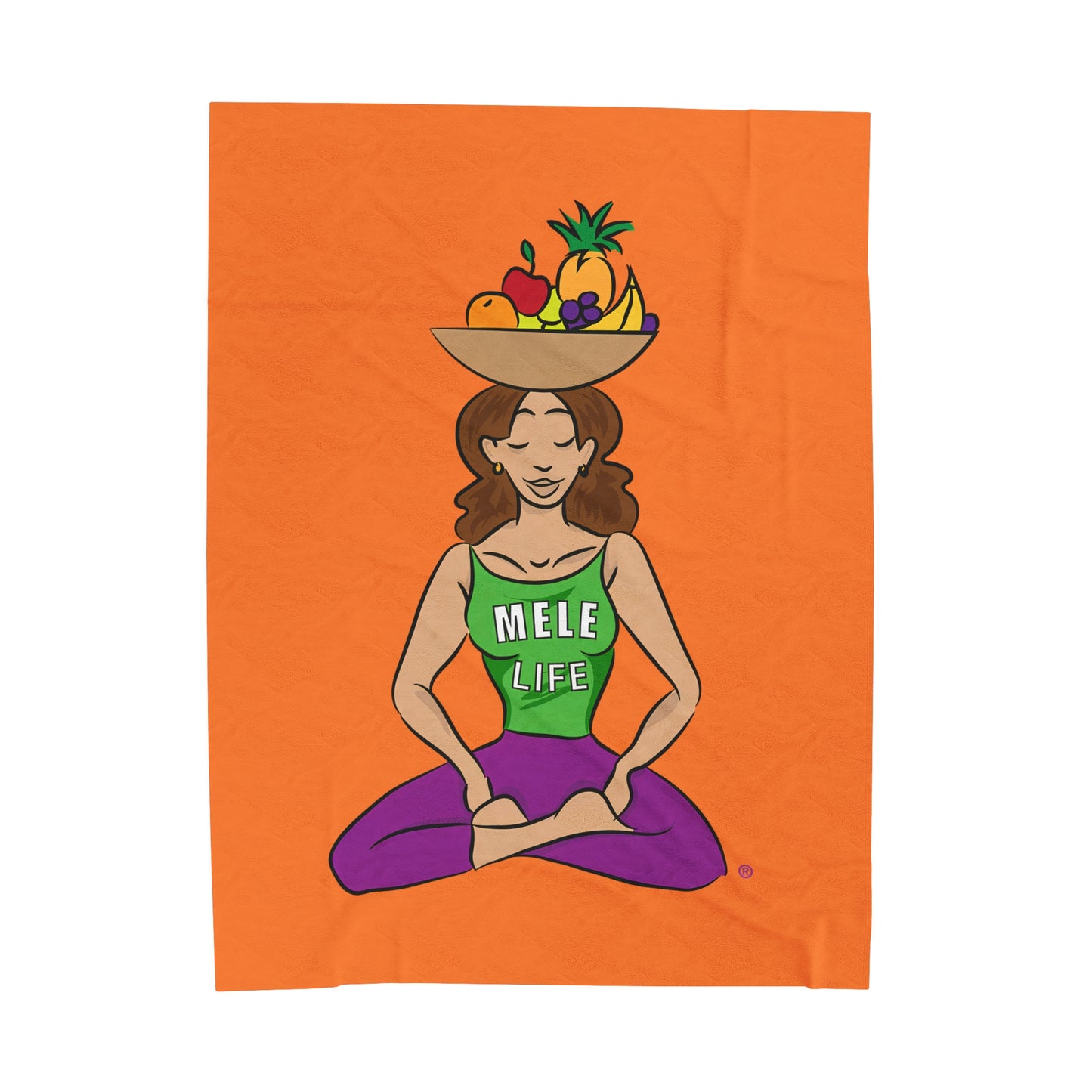 Blanket Velveteen Plush - Yoga Lady 1 (orange)