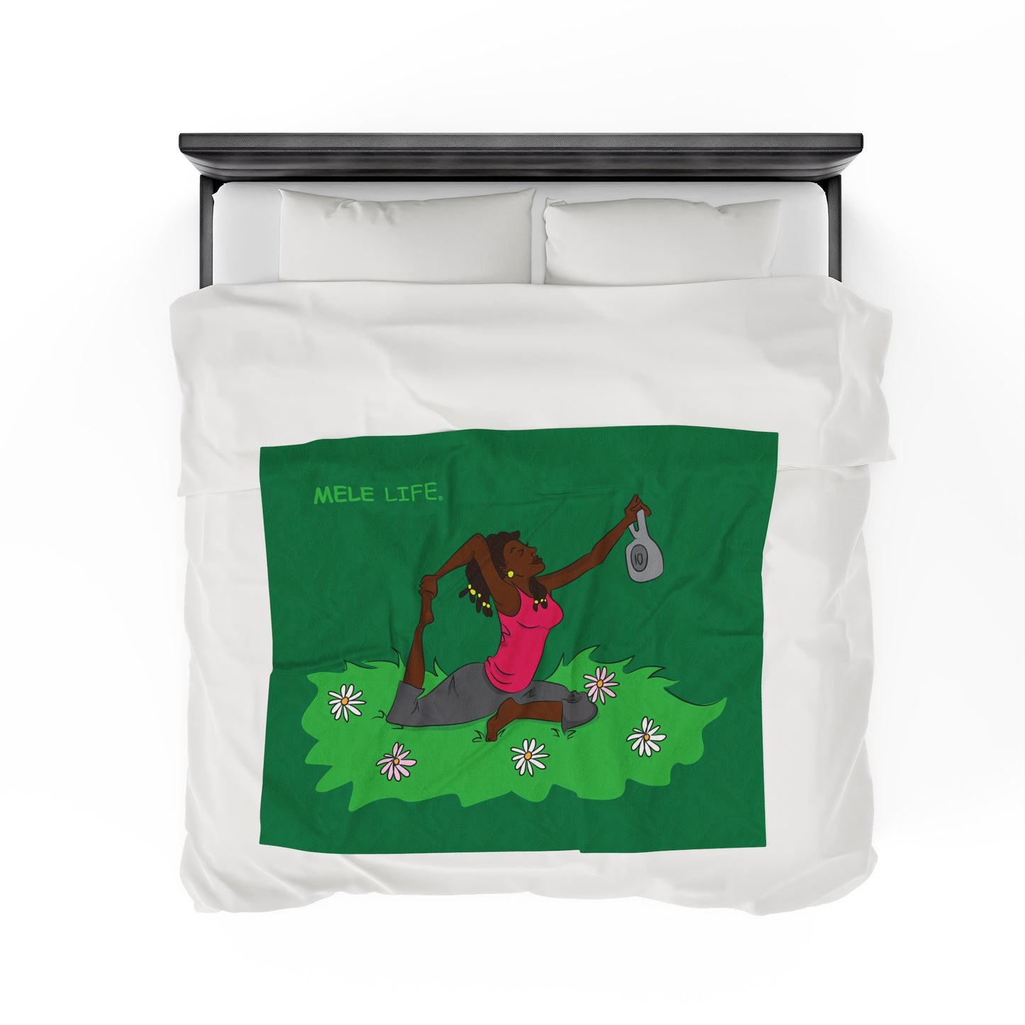 Blanket Velveteen Plush - Yoga Lady 2 (green)