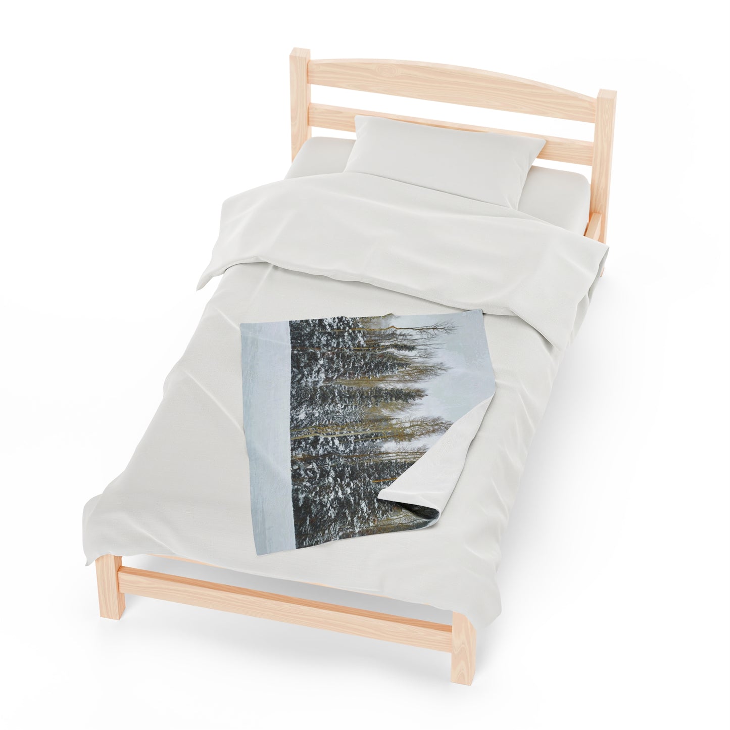 Blanket Velveteen Plush - Forest Winterscape