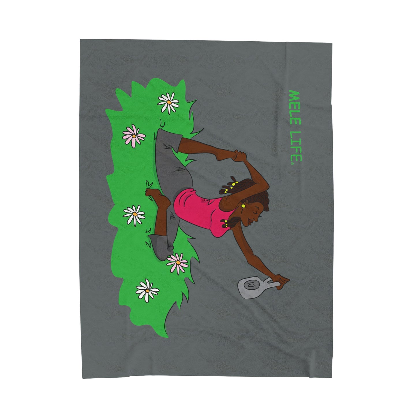 Blanket Velveteen Plush - Yoga Lady 2 (dark grey)