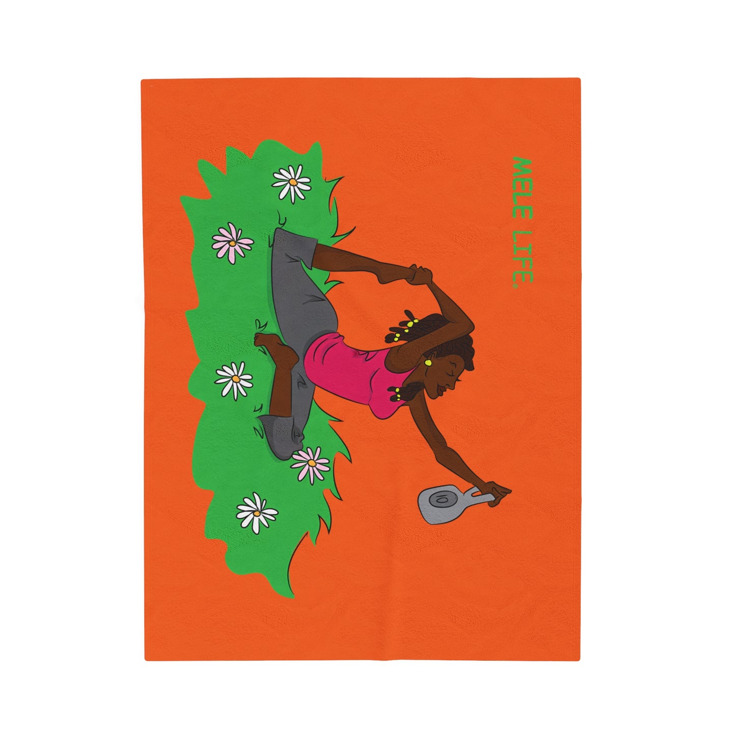Blanket Velveteen Plush - Yoga Lady 2 (orange)
