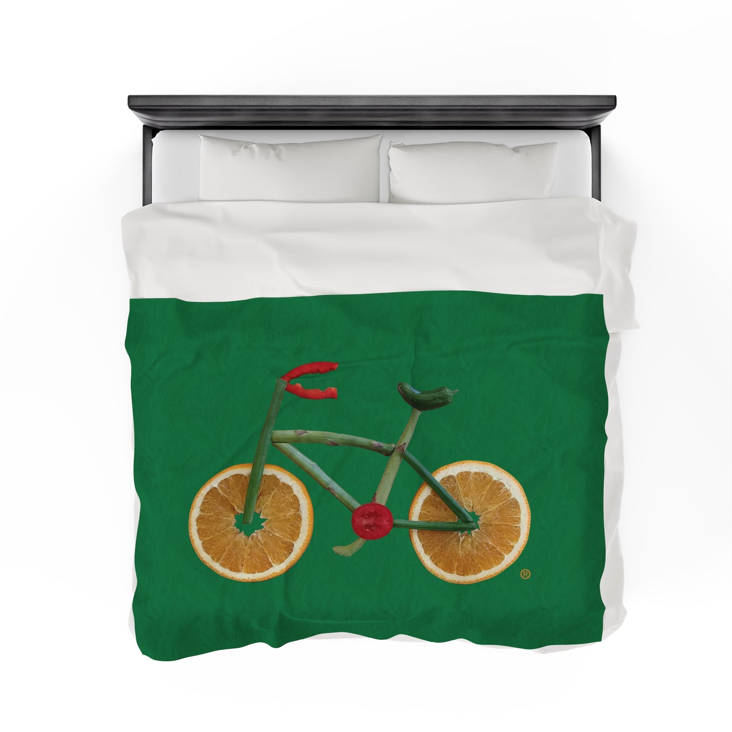Blanket Velveteen Plush - Veggie Bike (green)