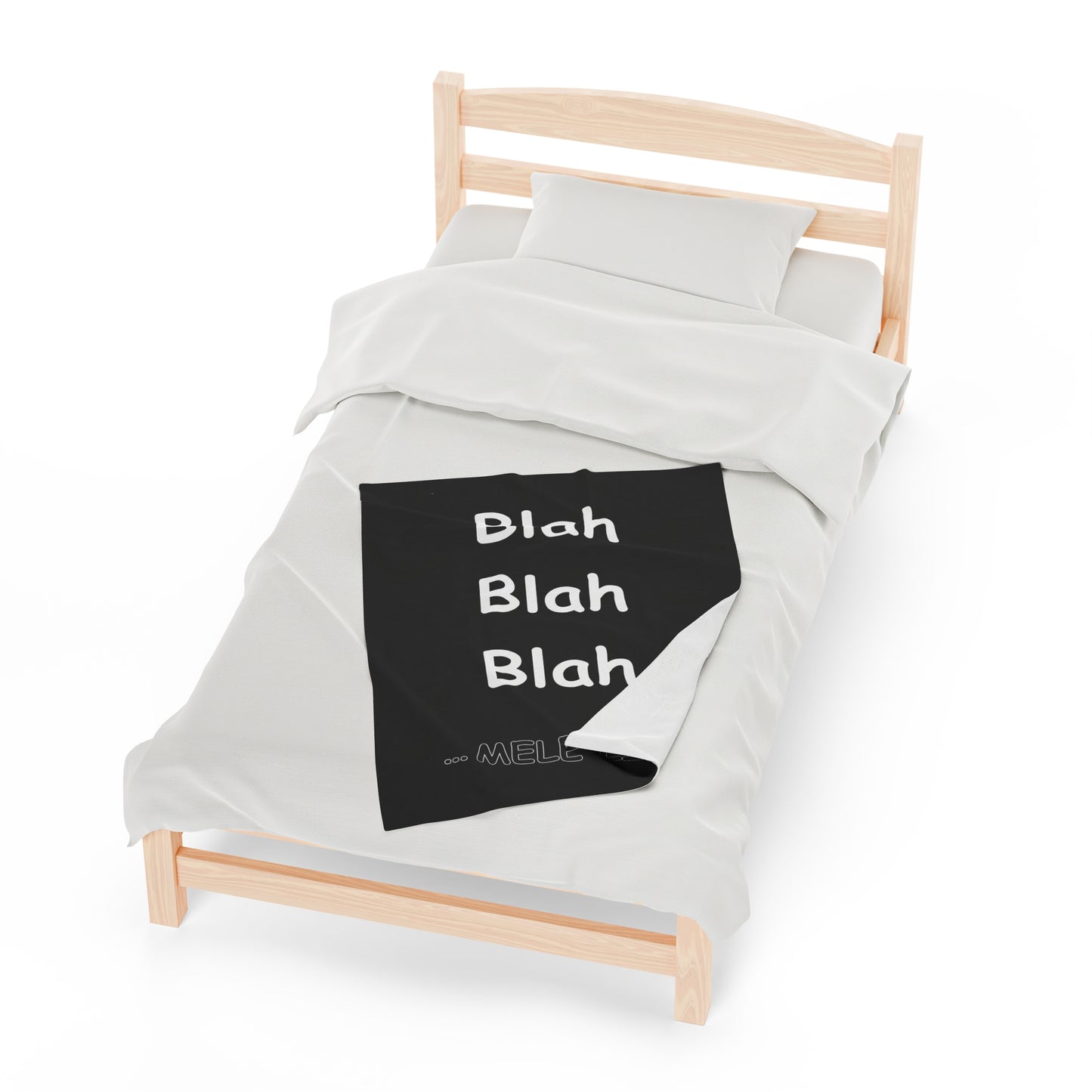 Blanket Velveteen Plush - Blah Blah Blah (black)