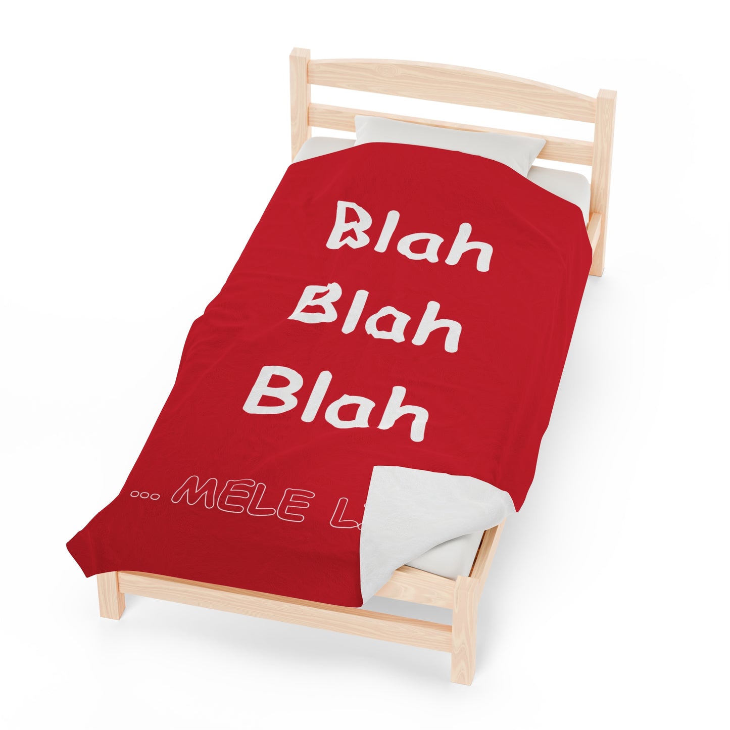 Blanket Velveteen Plush - Blah Blah Blah (red)