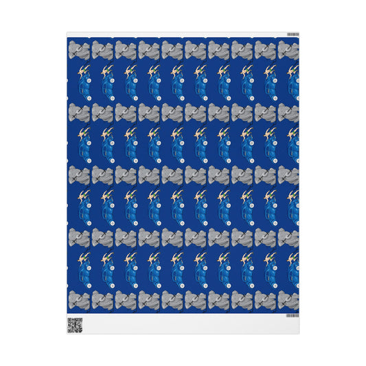 Wrapping Paper - Strong white man (blue paper)