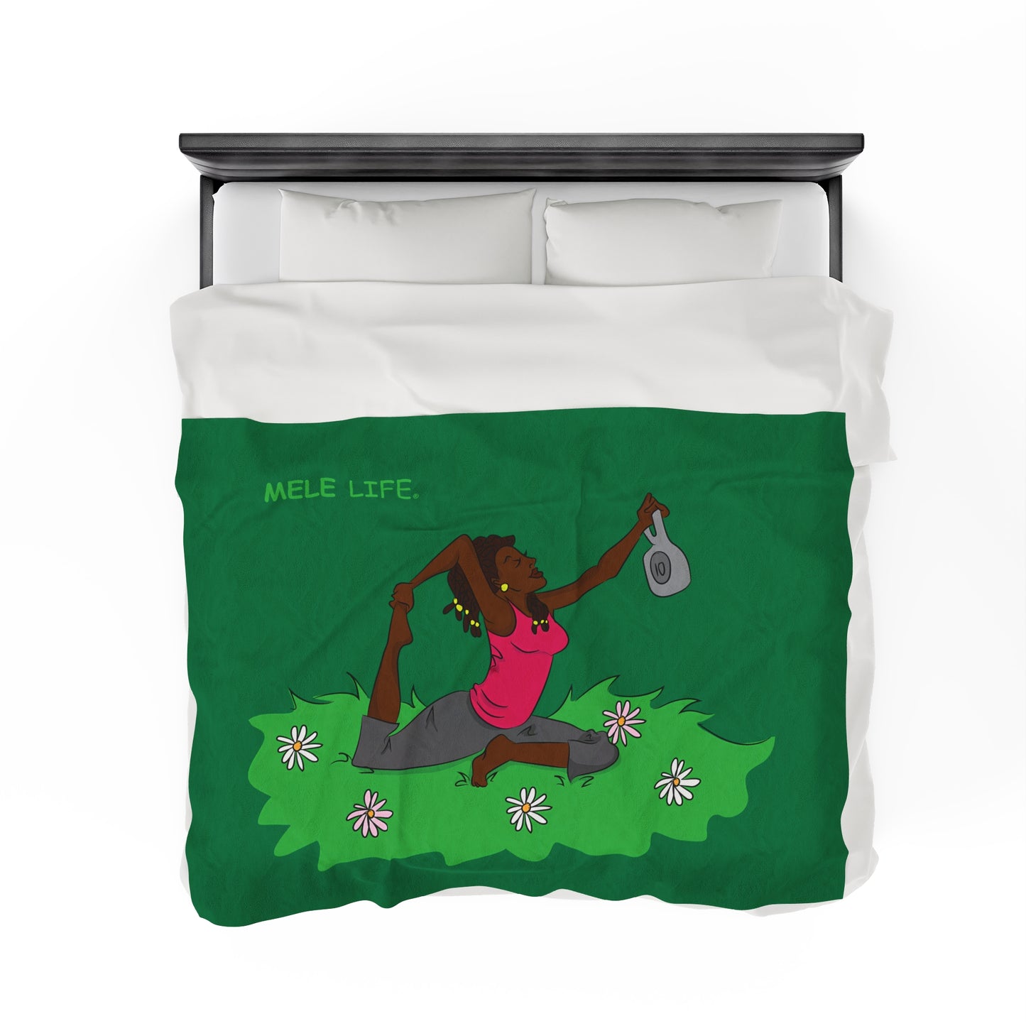 Blanket Velveteen Plush - Yoga Lady 2 (green)