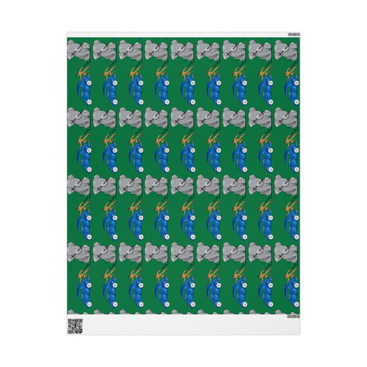 Wrapping Paper - Strong brown man (green paper)