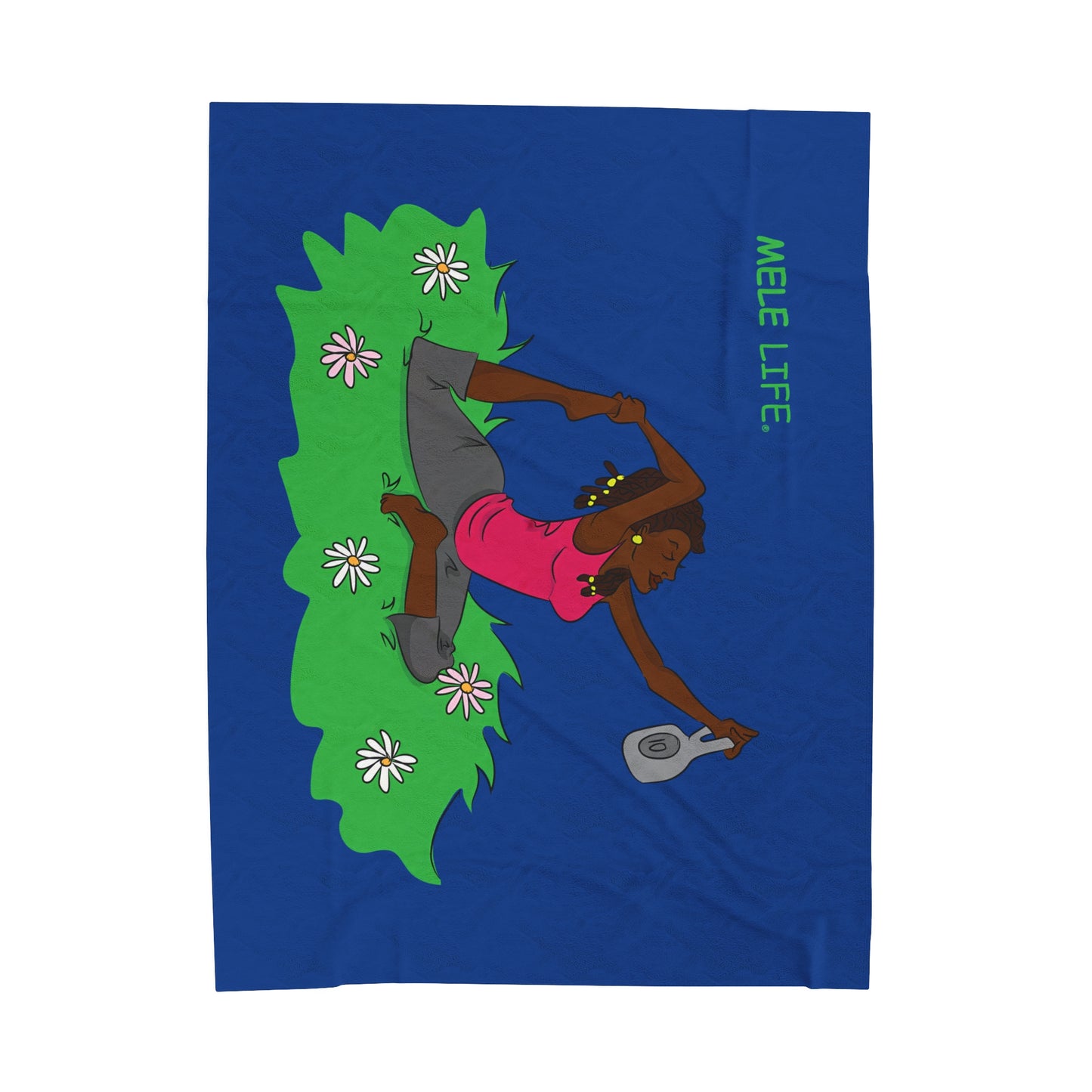 Blanket Velveteen Plush - Yoga Lady 2 (blue)