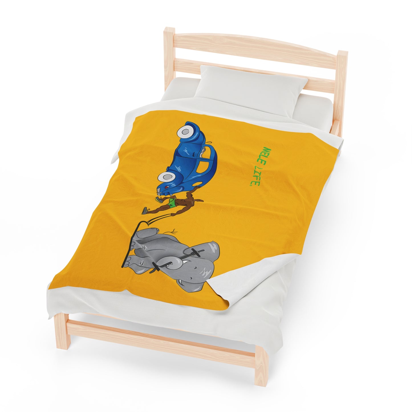 Blanket Velveteen Plush - Strong Black Man (yellow)