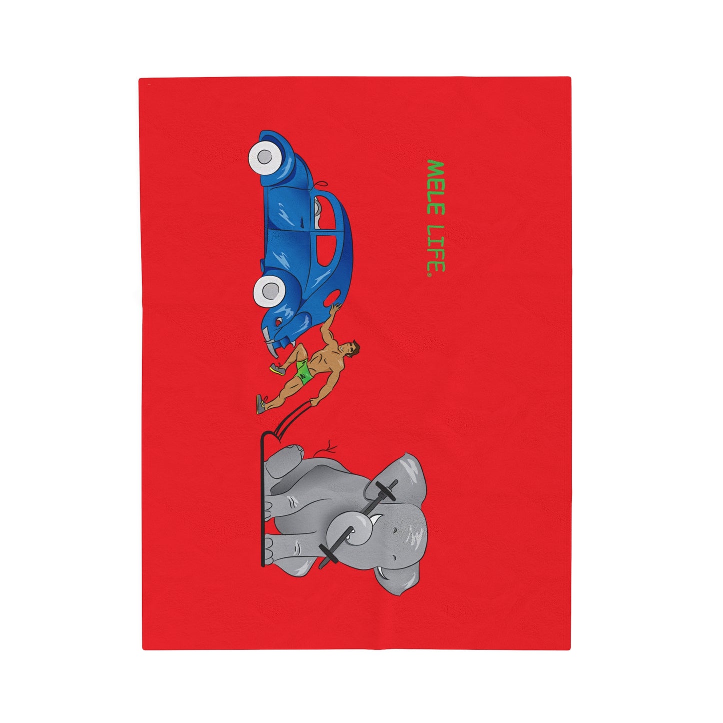 Blanket Velveteen Plush - Strong Brown Man (red)