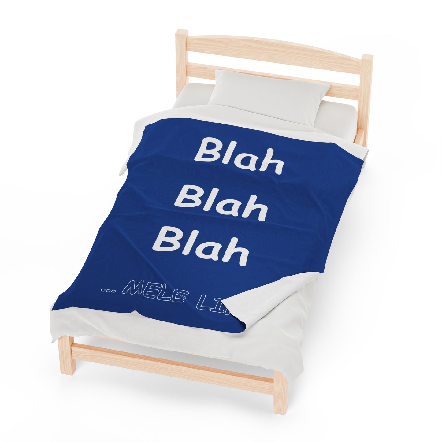 Blanket Velveteen Plush - Blah Blah Blah (dark blue)