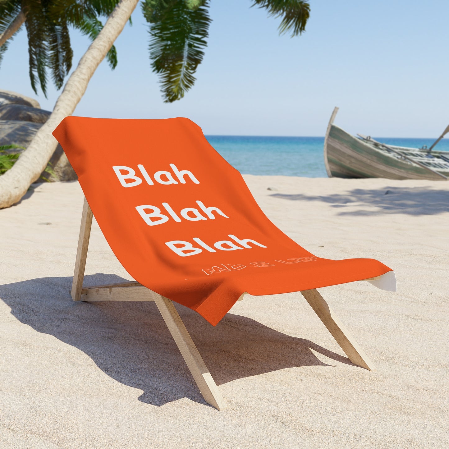 Beach, Bath & Pool Towel - Blah Blah Blah (orange)