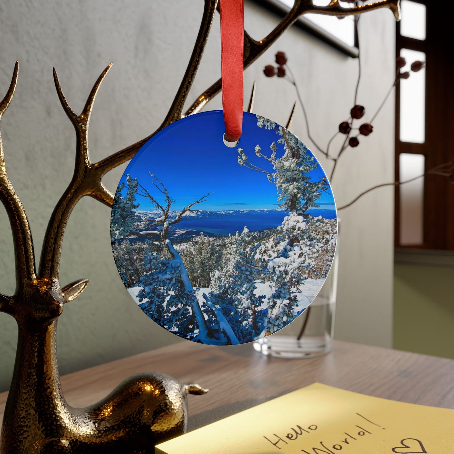 Holiday Acrylic Ornament - Lake Tahoe in Winter