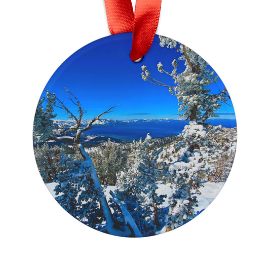 Holiday Acrylic Ornament - Lake Tahoe in Winter