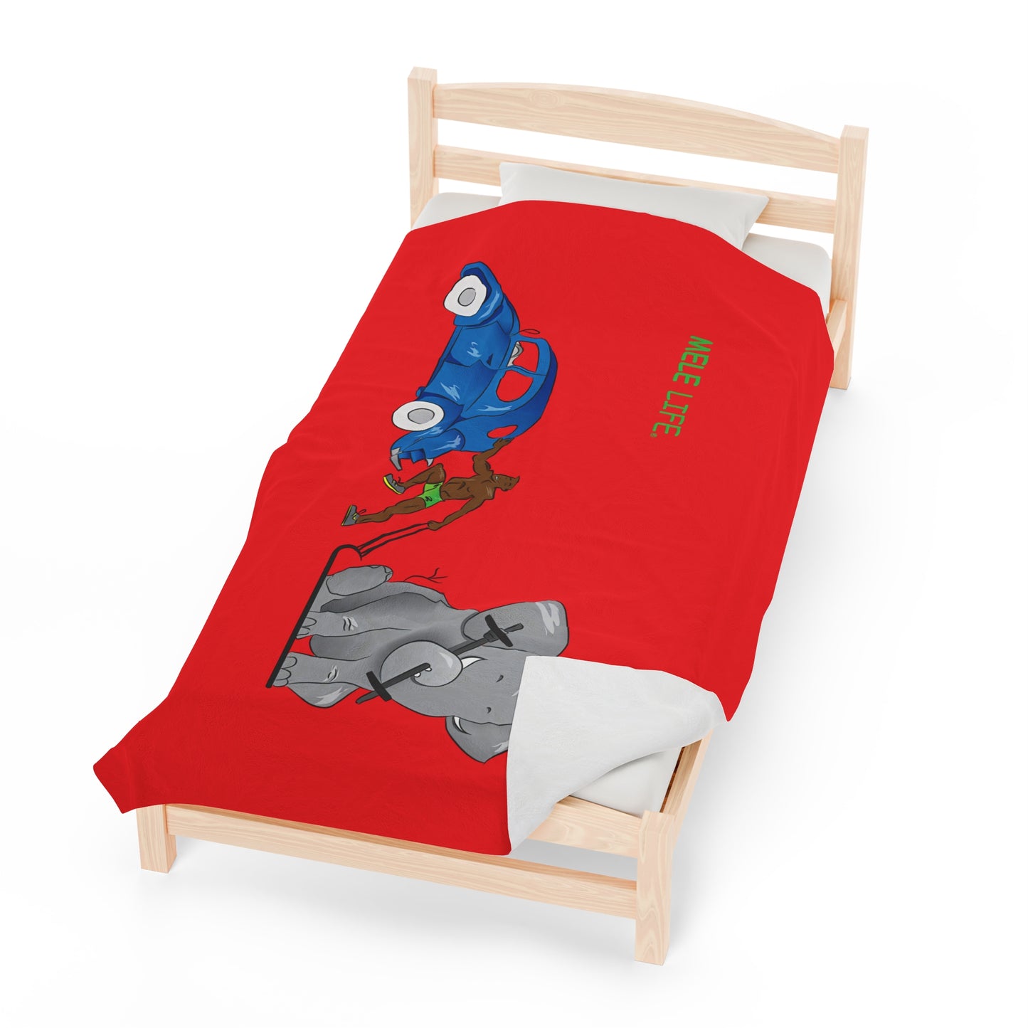 Blanket Velveteen Plush - Strong Black Man (red)