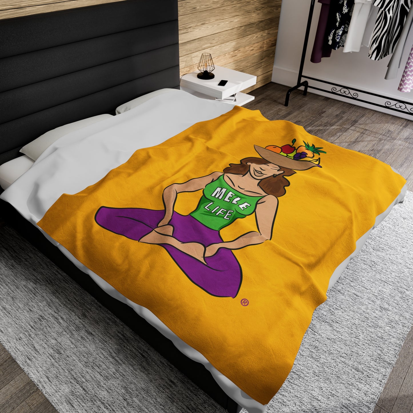 Blanket Velveteen Plush - Yoga Lady 1 (yellow)