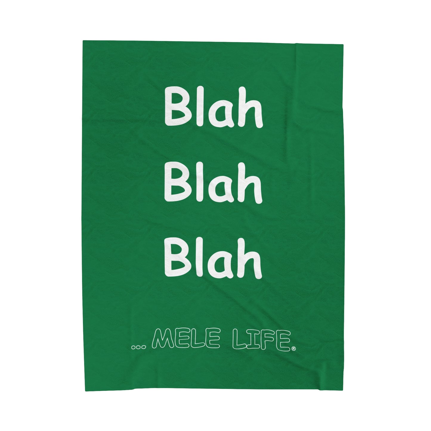 Blanket Velveteen Plush - Blah Blah Blah (green)