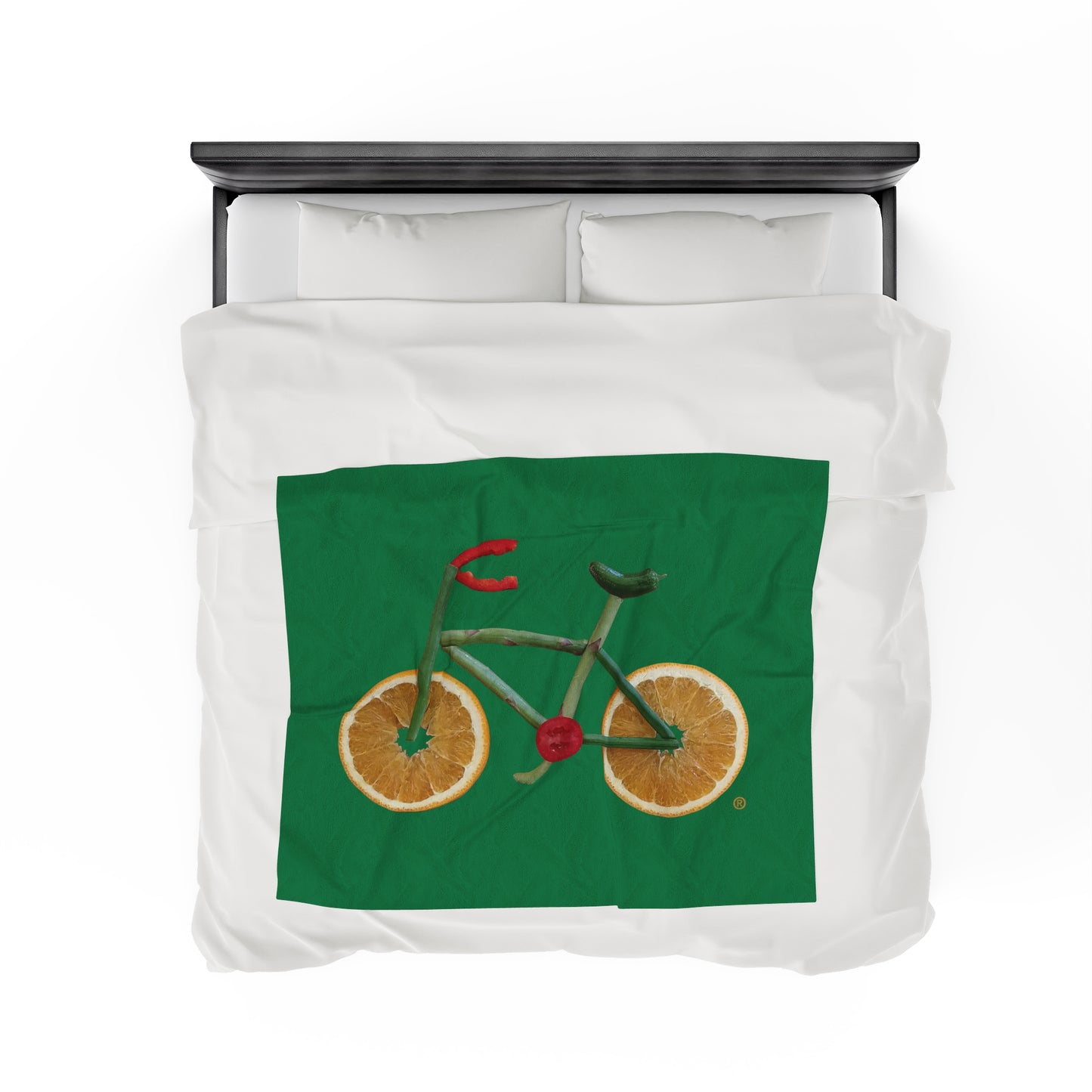 Blanket Velveteen Plush - Veggie Bike (green)