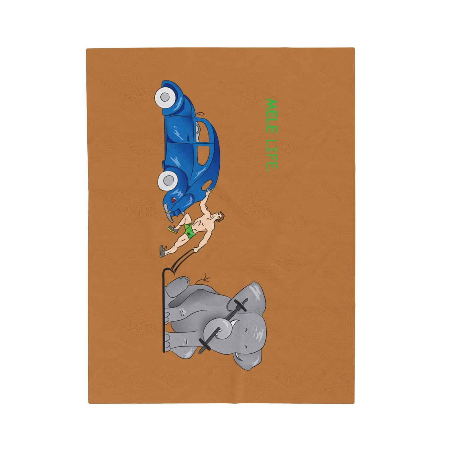 Blanket Velveteen Plush - Strong White Man (light brown)