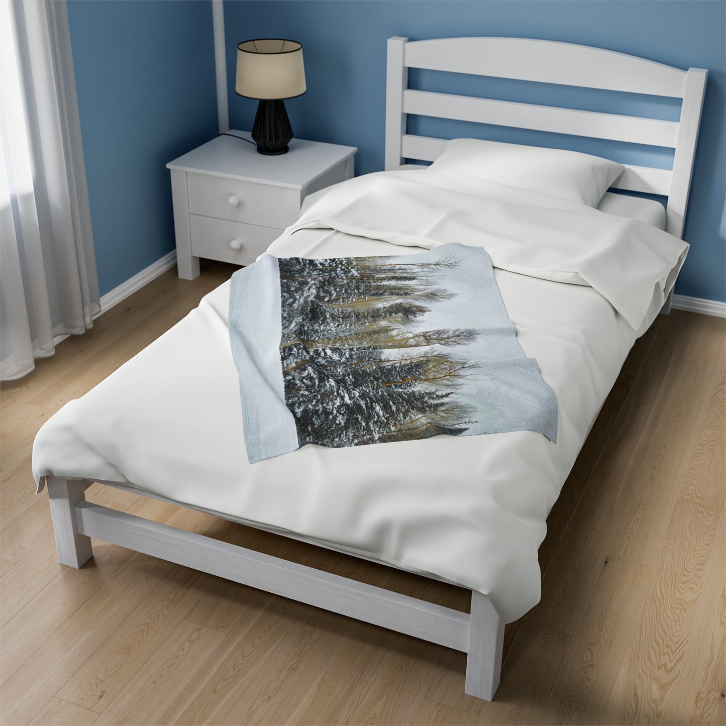 Blanket Velveteen Plush - Forest Winterscape