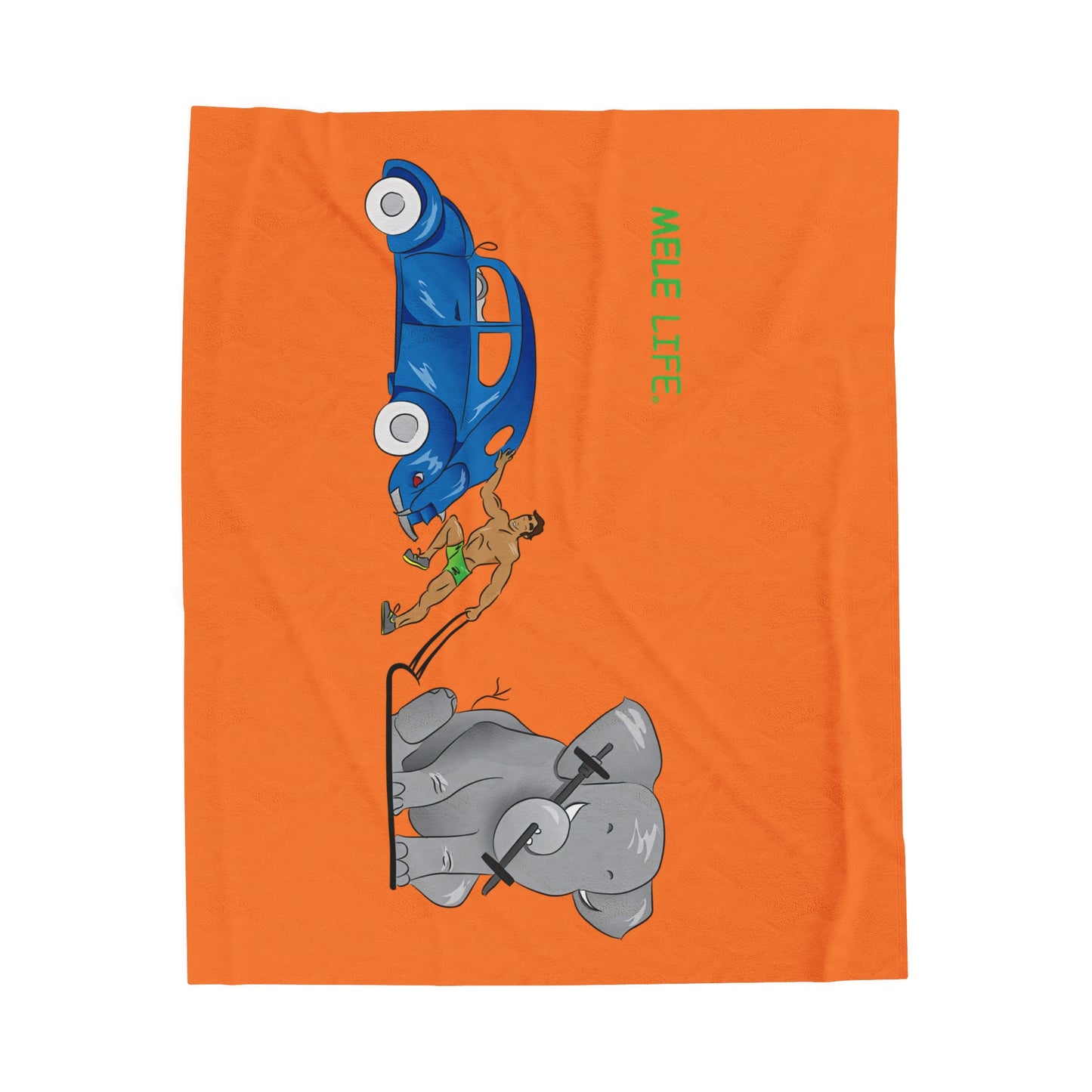 Blanket Velveteen Plush - Strong Brown Man (orange)
