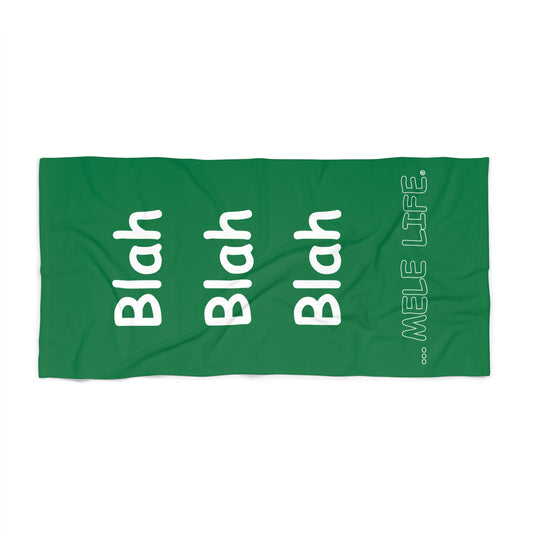 Beach, Bath & Pool Towel - Blah Blah Blah (green)