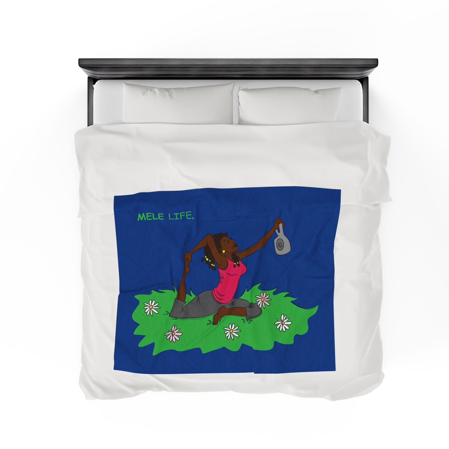 Blanket Velveteen Plush - Yoga Lady 2 (blue)