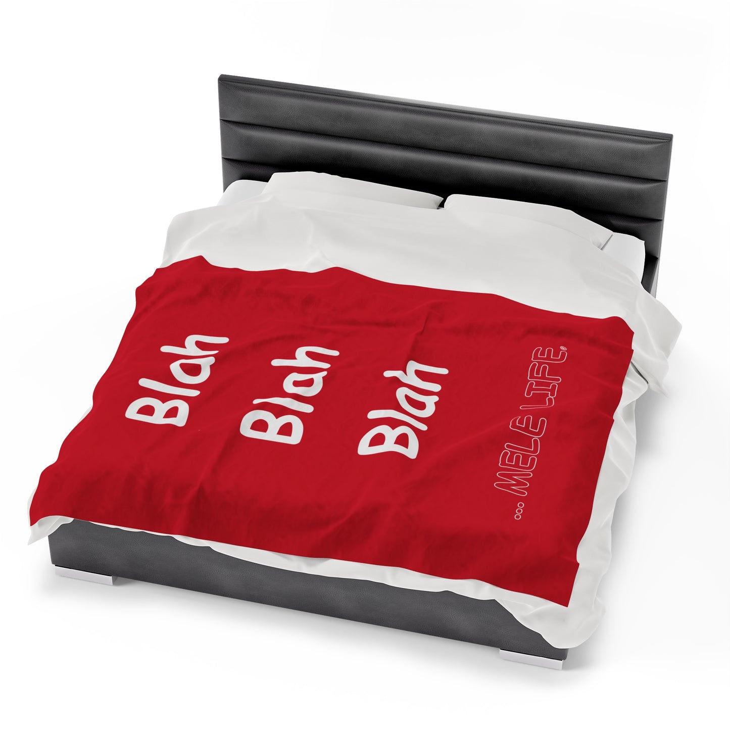Blanket Velveteen Plush - Blah Blah Blah (red)