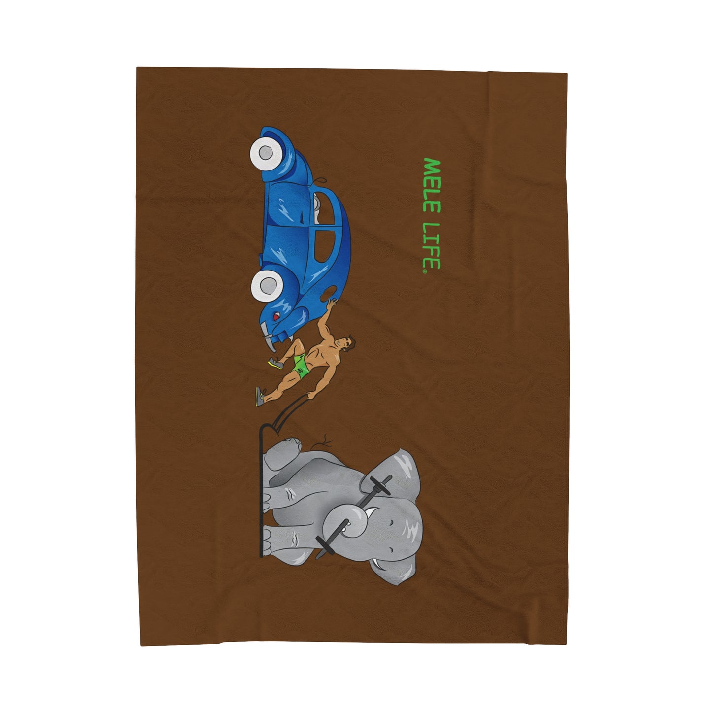Blanket Velveteen Plush - Strong Brown Man (brown)