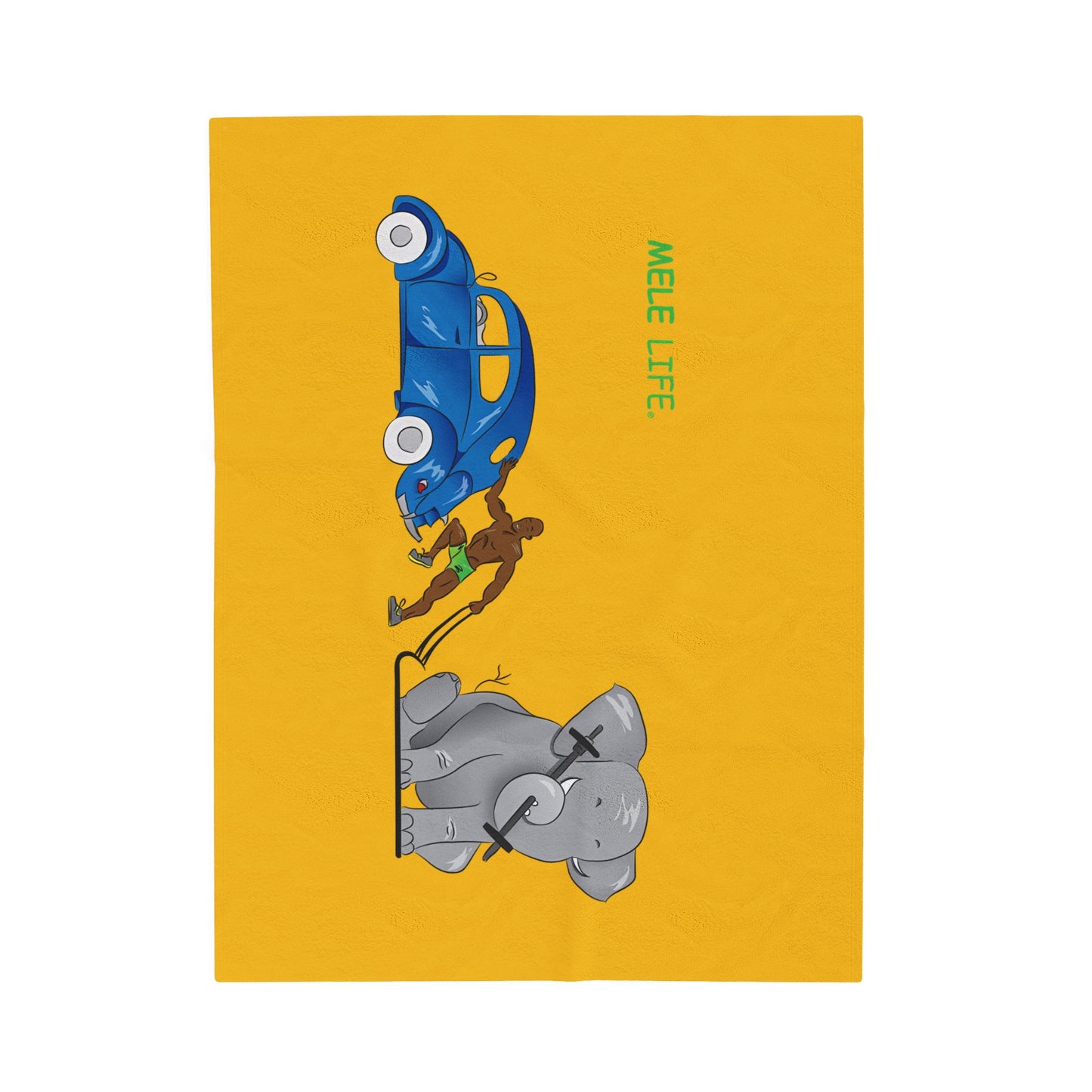 Blanket Velveteen Plush - Strong Black Man (yellow)