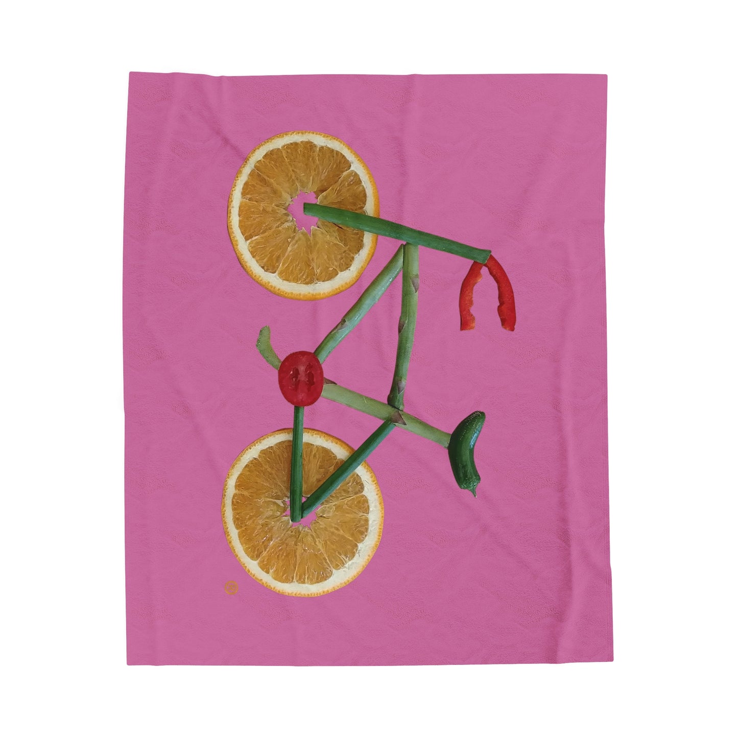 Blanket Velveteen Plush - Veggie Bike (pink)