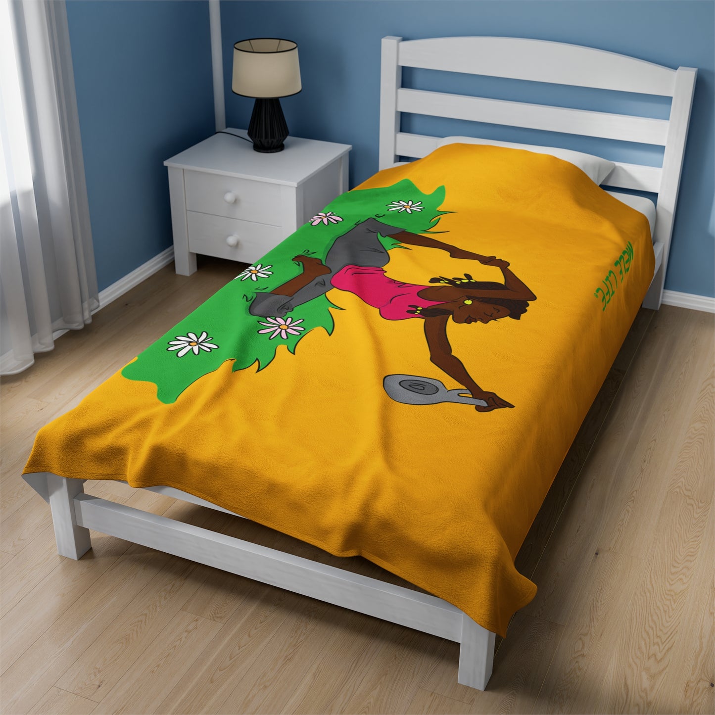 Blanket Velveteen Plush - Yoga Lady 2 (yellow)