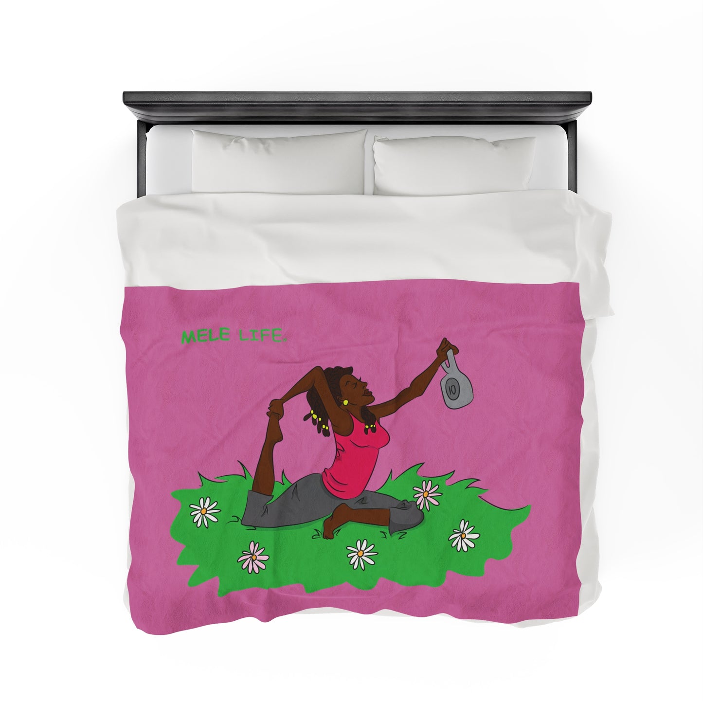 Blanket Velveteen Plush - Yoga Lady 2 (pink)